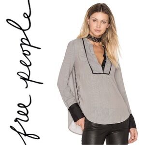 Free People Pebble Crepe Free Bird Blouse - Size S